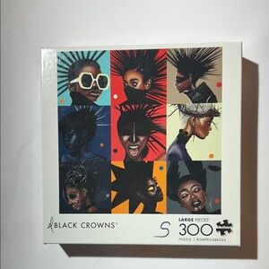 Black Crowns 300-Piece Puzzle - Multicolor